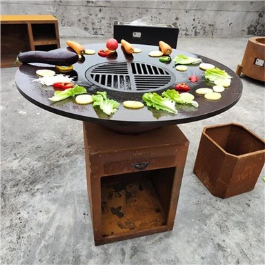Stalowy stół na ognisko Corten / BBQ