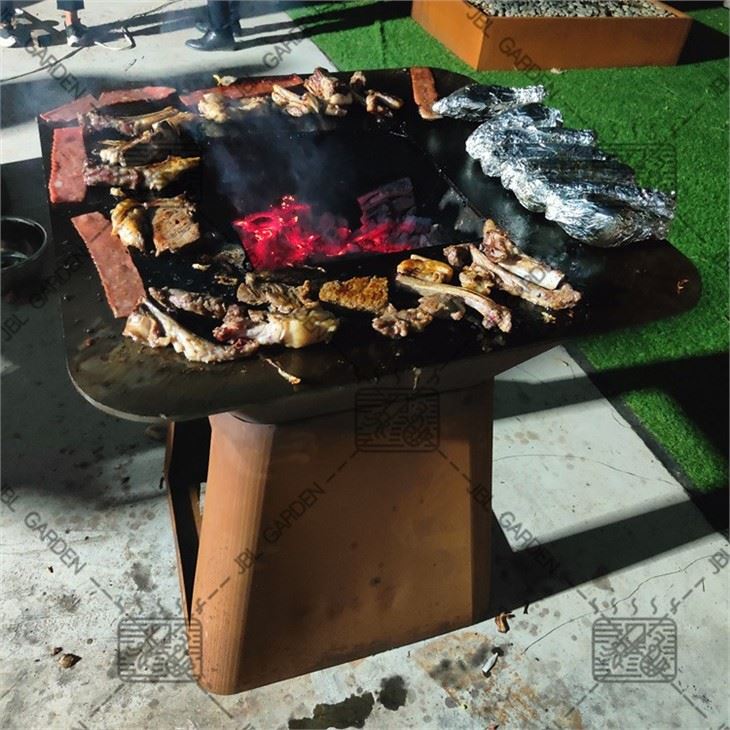 Corten Steel Camping Fire Pit Grill Bbq
