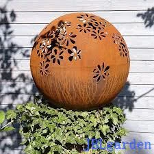 Wycinana laserowo rzeźba Corten Steel Metal Art Ball
