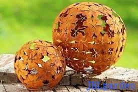 Laser Cut Corten Steel Metal Art Ball Sculpture