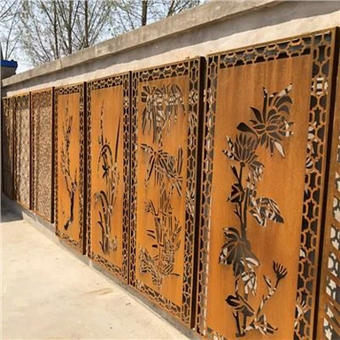 Ekran / panel ogrodzeniowy ze stali Corten