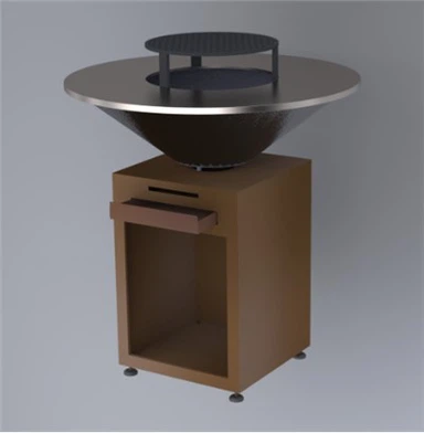 Metalowy palenisko z grillem