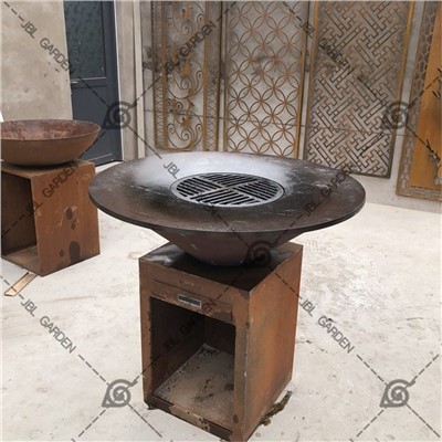 Nowoczesny design CORTEN Stalowy grill