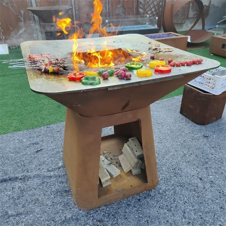 Charcoal Bbq Grill With Wood Storage