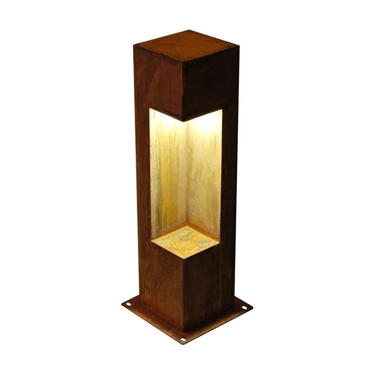 Corten Steel Cylindrical Lamp