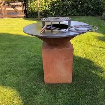 Corten Steel Wood Burning Grill Fire Pits