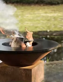 Corten Steel Wood Burning Grill Fire Pits