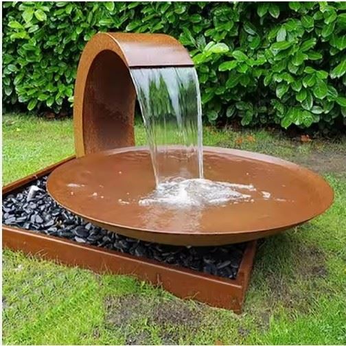 Corten Water Feature With Fountains