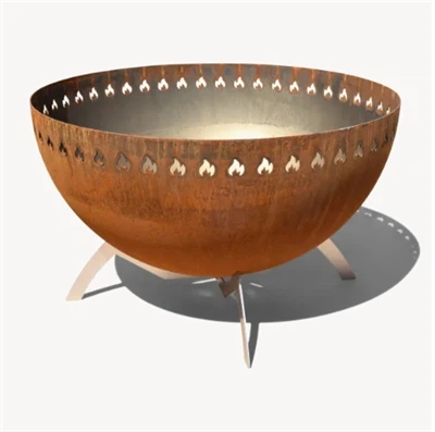 Zardzewiała miska paleniskowa ze stali Corten