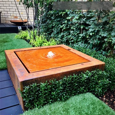 Metalowe stalowe fontanny wodne ze światłem LED