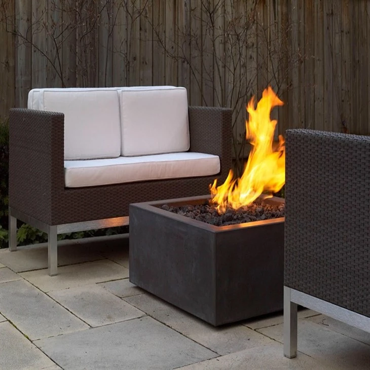 Steel Rectangle Gas Fire Pit factory