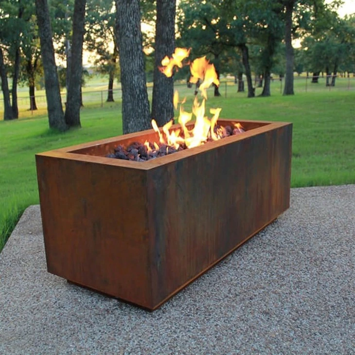 Steel Rectangle Gas Fire Pit manufacturers