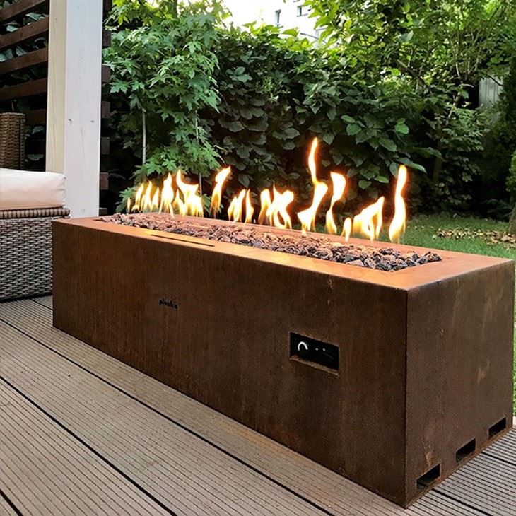 Steel Rectangle Gas Fire Pit manufacturers
