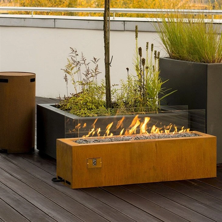 Steel Rectangle Gas Fire Pit high quality